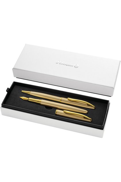 Set stilou și stilou Jazz Noble Elegance K/P36, cutie cadou, culoare auriu galben, material metal