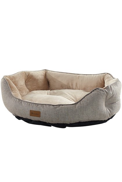 Pat de lux pentru pisici/câini, bază antiderapantă, material certificat, lavabil, bej