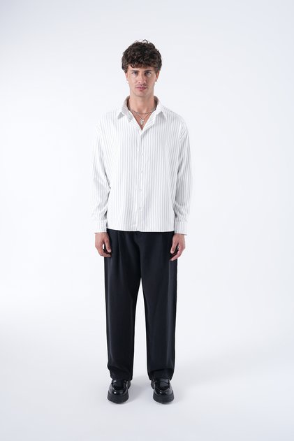 Striped Washed Effect Shirt