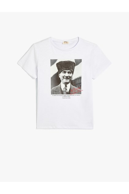 Ataturk Printed T-Shirt Short Sleeve Crew Neck Cotton