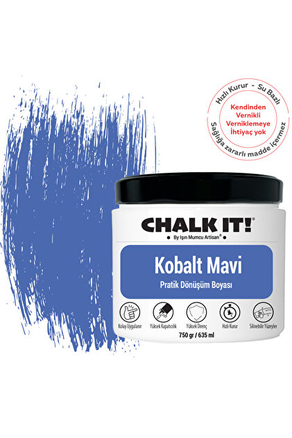 Invisible ink MDF ✕ BONES　CT Işın Mumcu Artisan Chalk It Kendinden Vernikli Boya | Kobalt Mavi