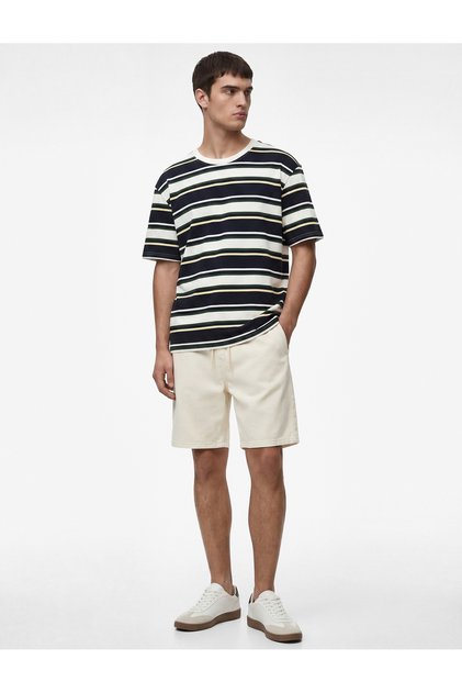 Cotton Comfortable Fit Pocket Bermuda Shorts with Drawstring Waist Baggy Jean Shorts