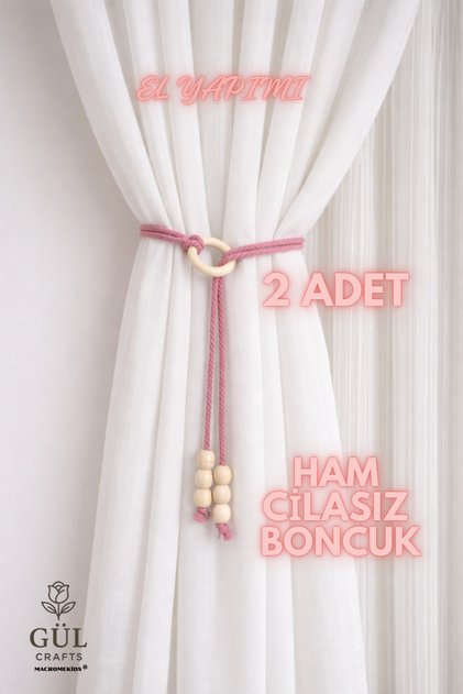 2 Pieces of Bohemian Style Curtain Ties - Decorative Curtain Tie-Down Ornament Compatible with Background Curtains Children's Room Teenager's Room