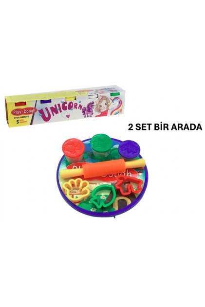 Sofralı Oyun Hamuru Seti + 5’li Renkli Büyük Boy Oyun Hamuru 550gr