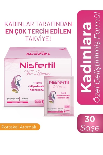 Nisfertil Miyo İnositol, Hayıt Tohumu Ekstresi, Koenzim Q10, Folik Asit, Vitamin ve Mineral İçeren Takviye Edici Gıda | Kadınlara Özel Günlük Beslenme Desteği 1 Kutu