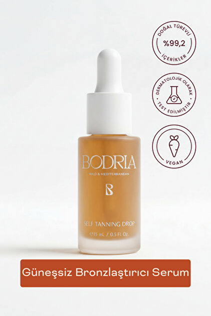 Güneşsiz Bronzlaştırıcı Serum - Cilt Tonu Eşitleme & Bariyer Güçlendirme. Dermatolojik Olarak Test Edilmiş %99,2 Doğal Formül