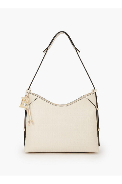 Embossed Shoulder Bag with Strap Handle