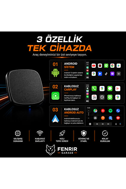 Fenrir Garage Car Ai Box, Carplay Ai Kutusu, Kablosuz Carplay