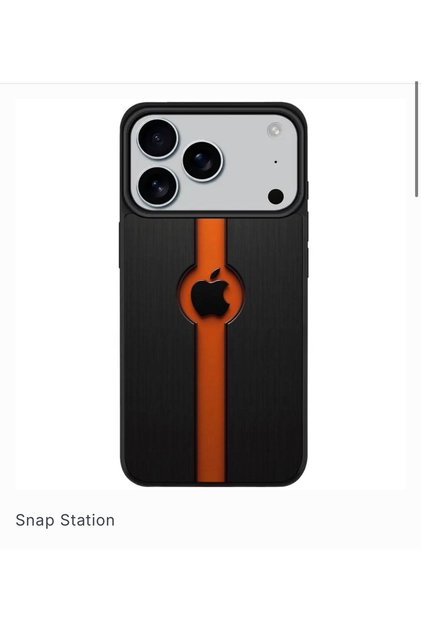Προστατευτική θήκη, MagSafe, iPhone 17 PRO MAX - Apple_Logo_Orange_Black