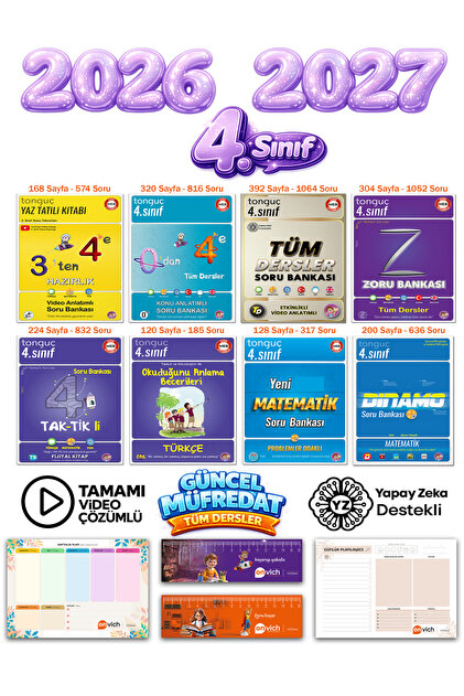 Tonguç Yayınları 4. Sınıf 3 ten 4 e Hazırlık Seti Tüm Dersler