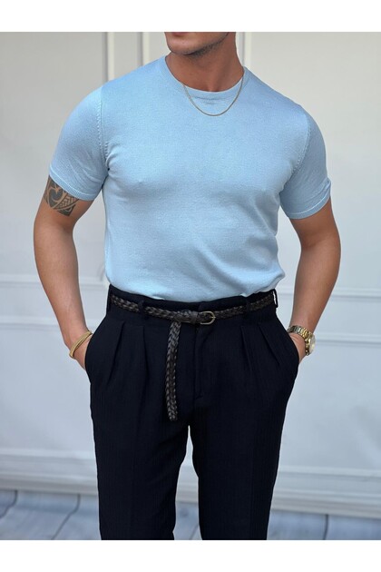 High Quality Slim Fit Knit Fabric Tshirt