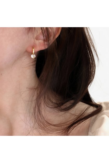 Stoned Hoop Women's Steel Earrings