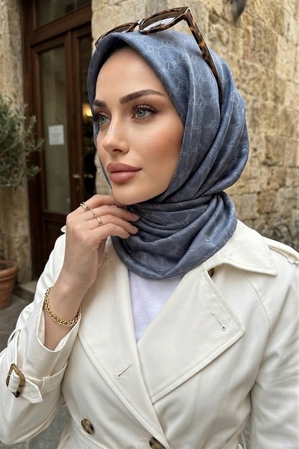 Indigo Trend Digital Twil- Rayon Krisital Scarf