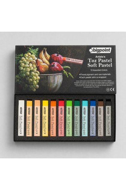Artists's Powder (Soft) Crayon 12 Colors