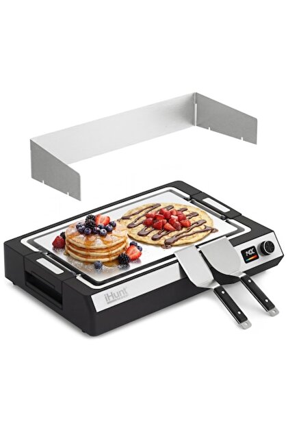 Grătar Teppanyaki BRO, 1650W, Placă detașabilă de 5mm, Suprafață antiaderentă, 100-250 ° C, Oțel inoxidabil