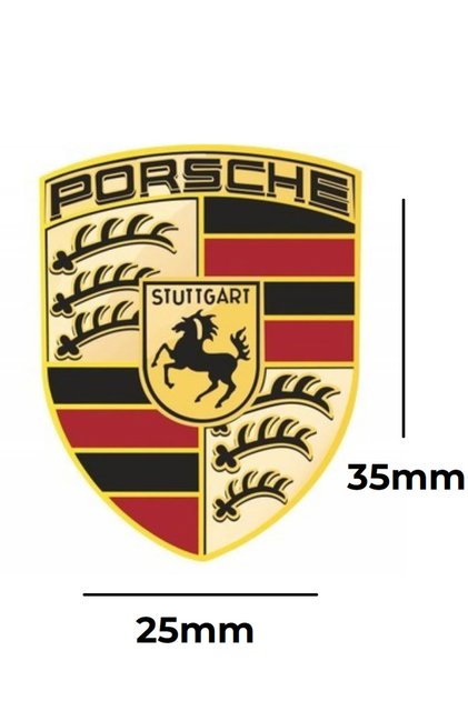 PORSCHE Jant ve Göğüs, kaliper, torpido için soğuk transfer yazı damla logo yapışkan sticker 35x25 mm 2 ADET
