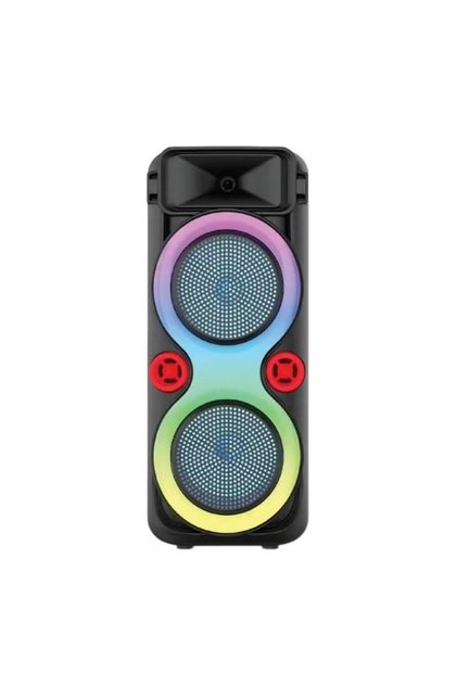 20W BT Portable Party Speaker with Wireless Mic, Remote, and RGB Lighting