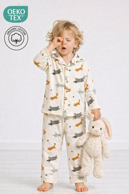 Oeko Tex Certified 95% Bamboo Long Sleeve Baby Pajama Set / Girls and Boys