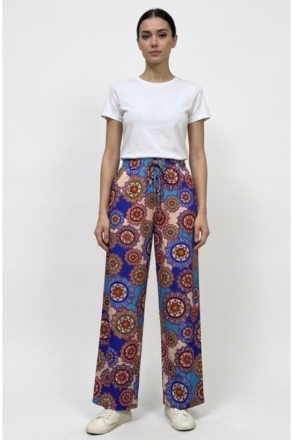 Women's Authentic Patterned Spring Summer Season Palazzo Trousers