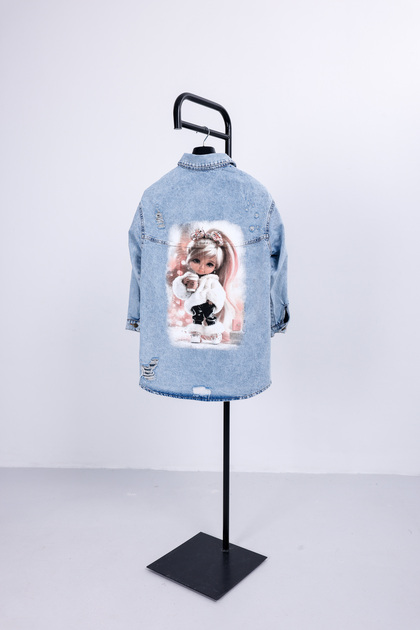 Oversize denim jacket with back print