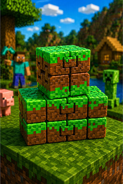 Suelo Butik Minecraft Çim Blok Temalı Kat-laç, infinity Cube, Küp