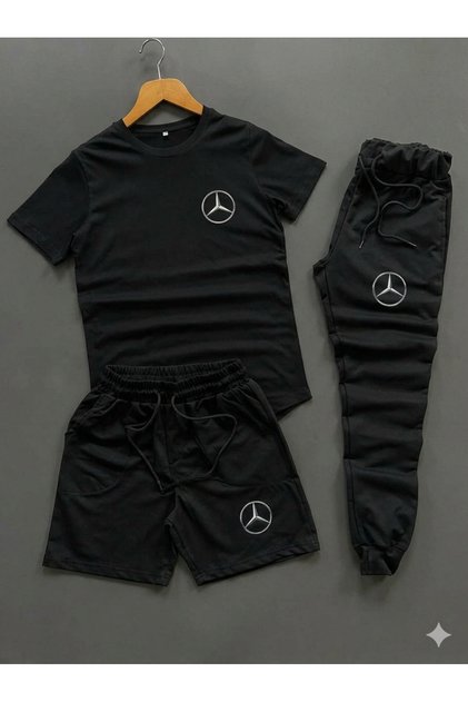 T-Shirt, Sweatpants, Shorts 3-Piece Combination Sports Sweat-Absorbing Printed Women'S/Men's Unisex Model