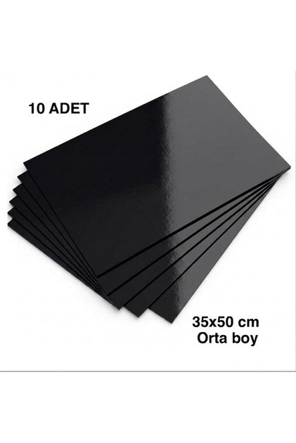 35x50 Cm Siyah Renkli Mukavva Karton 10 Adet Fon Kartonu Sert Renkli Karton