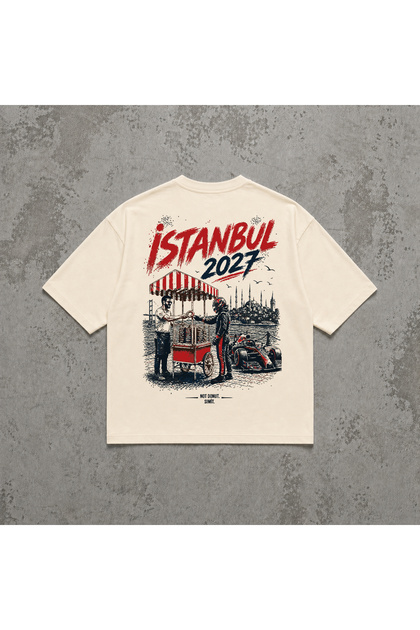 تي شيرت كبير الحجم NOT DONUT SIMIT ISTANBUL 27 للجنسين