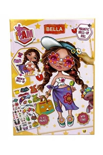 Set creativ cu accesorii magnetice, I Am Bella, Imbraca papusa, 50 piese, Pentru copii, Galben, Summ