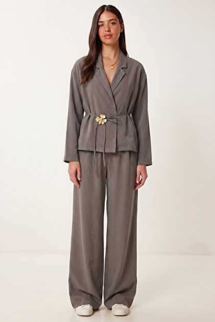 Tencel Bottom-Top Set with Gold Accessories Lyy0144 Fume