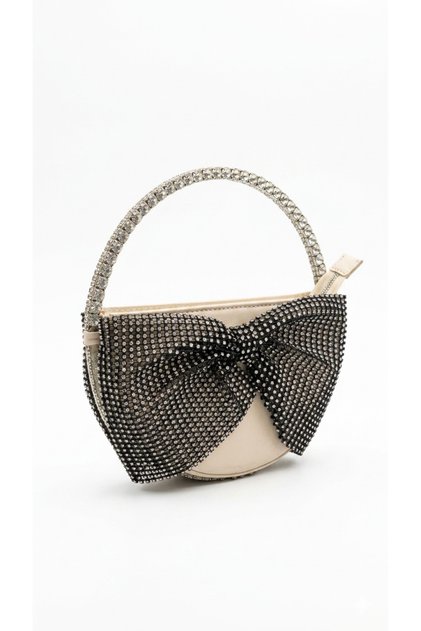 Cream Stone Strap Evening Dress Bag for Special Occasions and Proms