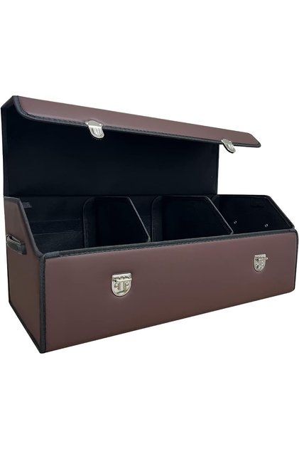 Organizator portbagaj NextWave®️ 75x31x30 cm, 3 compartimente, pliabil, rezistent, maro