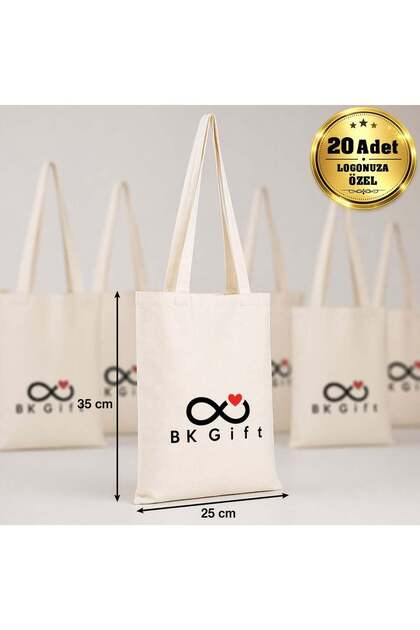 20 Pieces of Customized Raw Cloth Bags with Your Logo 25 X 35 cm – Promotional Raw Cloth Bags with Logo Printing