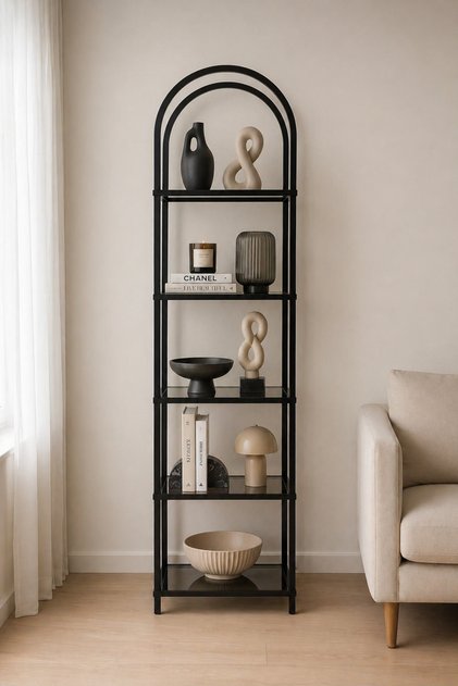 Estee 5 Raf Kitaplık Dekoratif Aksesuar Rafı Mutfak Rafı 40*30*190