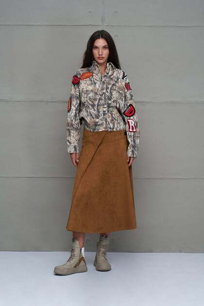Beige Asymmetrical Cut Oversize Shirt 18091