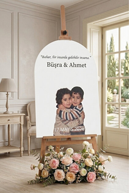 Kişiye Özel Fotoğraflı Karşılama Panosu, Çocukluk Fotoğrafı, Düğün, Nişan, Doğum Günü, Kişiye Özel 50x70