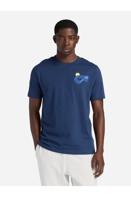 Men vy Blue Logo Crew Neck T-Shirt