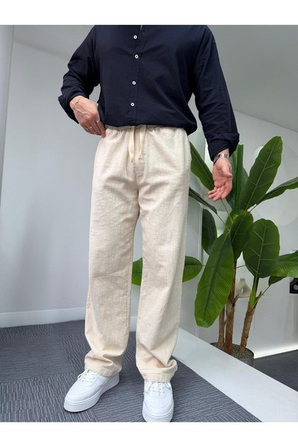 GG Basic Baggy Keten Pantolon