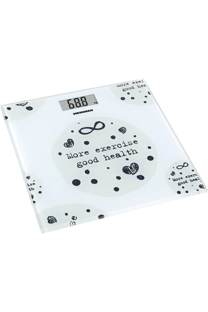Cantar de persoane HBS-150MSJ, 150kg, sticla securizata 6mm, 30 x 30 cm, display lcd, Alb