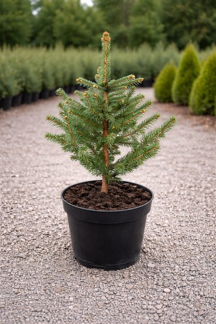Molid Argintiu Misty Blue (Picea pungens) – conifer ornamental albastru-argintiu, ghiveci 5L, 50-60 cm