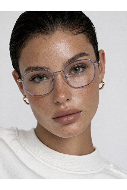 Aura Oval 47 Ekartman Metal Transparent Women Men Unisex Blue Light Protection Screen Glasses Eyewear
