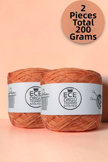 Relax, Salmon Color, 4 Seasons, Very Shiny and Soft, Premium Viscose Knitting Yarn (200 Gr.)