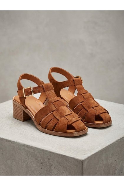 Genuine Leather Cinnamon Suede Women's Leather Sandals Dp06-10316