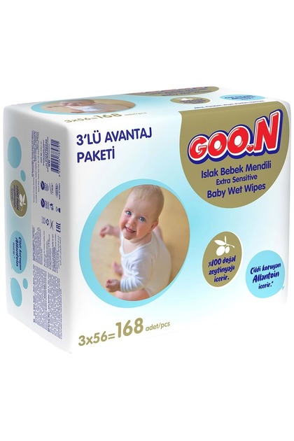 Goon Islak Havlu Mendil 56 Yaprak Sensitive Hassas Cilt (3 Lü Pk) 168 Yaprak