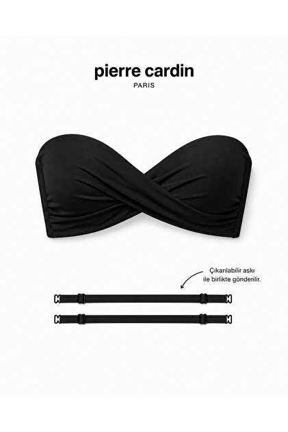 Strapless Bikini Top — Twist Detail, Push-Up Padding, Gathering Effect
