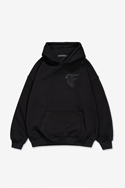 Fadeback Rhinestones Goth Oversize Hoodie - Fiyatı, Yorumları