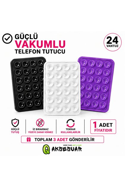 Silikon Vakumlu Telefon Tutucu, Cep Telefonu için Silikon Yapışkanlı, Kaymaz Vantuz Telefon Tutucu