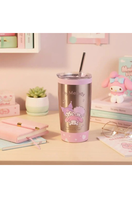 Miniso Sanrio Lisanslı My Melody Metal Pipetli Kapaklı Termos