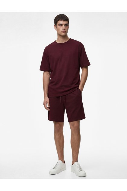 Regular Fit Viscose Blend Shorts with Tie Waist