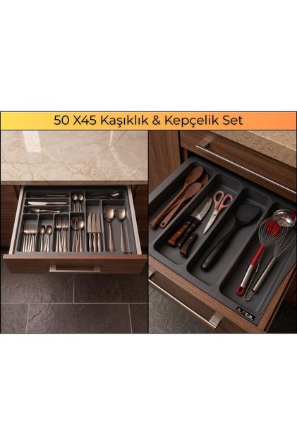 50X45 Cm. Anthracite Spoon and Ladle Set of 2 (Free Cutting) Can Be Cut up to 50X40Cm